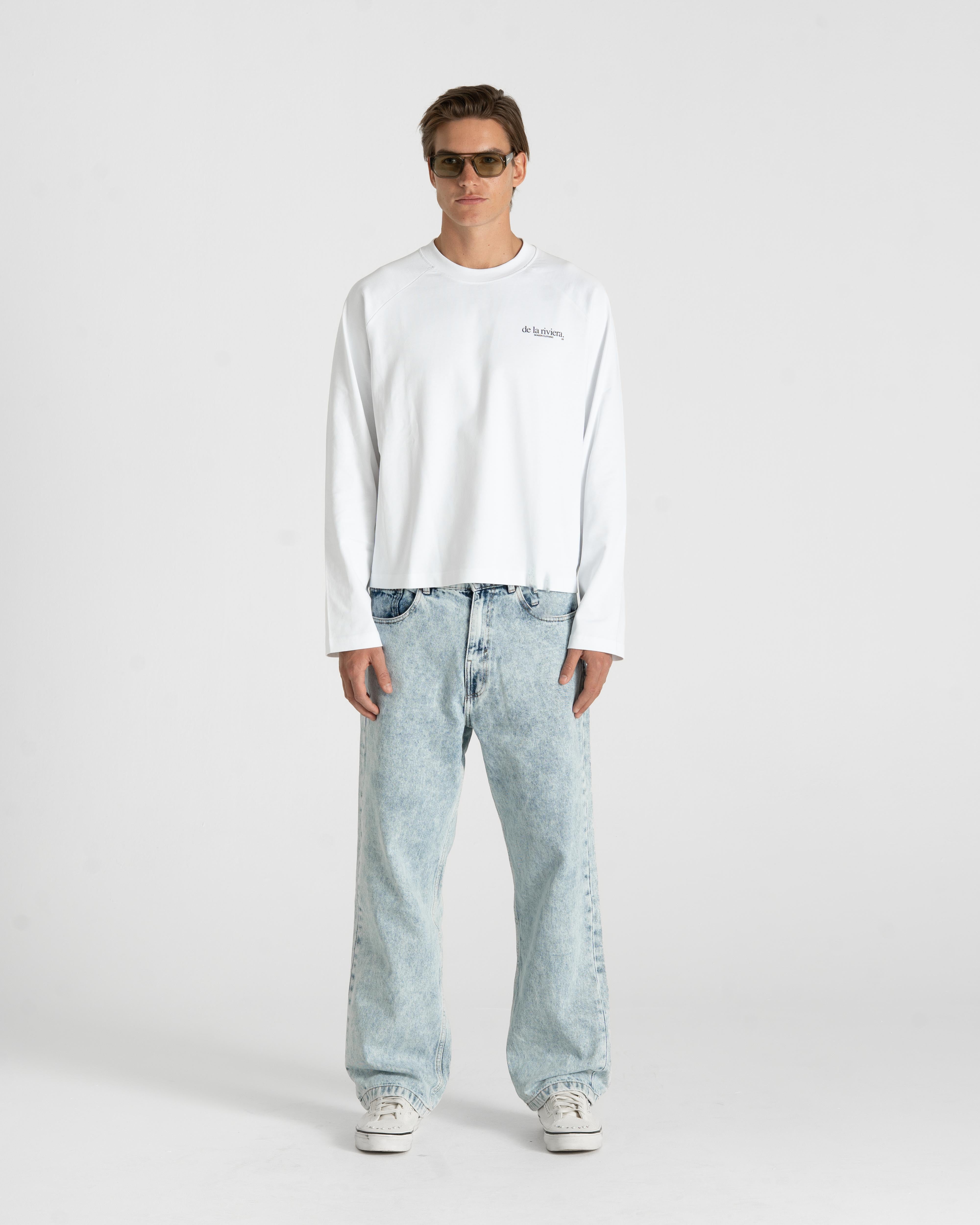 Riviera Rogue Raglan Longsleeve White